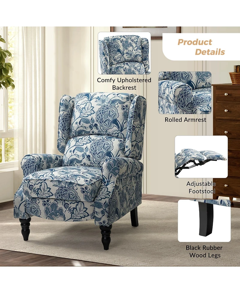 Asikli Manual Recliner with Wingback Design