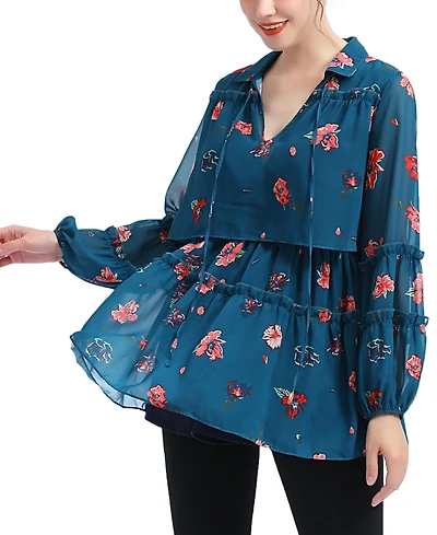 kimi + kai Maternity Floral Print Nursing Blouse