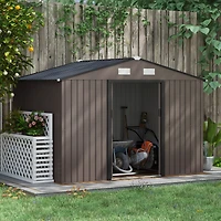Outsunny 9' x 6' Storage Shed Garden Tool House w/ Vents Doors
