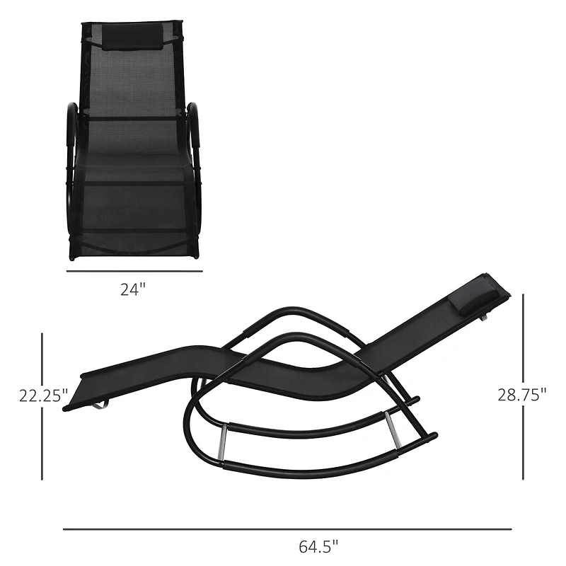Outsunny Rocking Chair for Sunbathing, Lawn, Garden or Pool