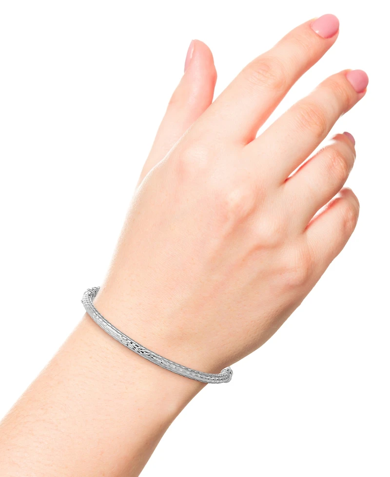 Giani Bernini 2-Pc. Set Textured Medium Hoop Earrings & Matching Bangle Bracelet in Sterling Silver, Created for Macy's