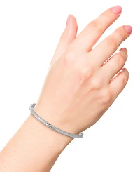 Giani Bernini 2-Pc. Set Textured Medium Hoop Earrings & Matching Bangle Bracelet in Sterling Silver, Created for Macy's