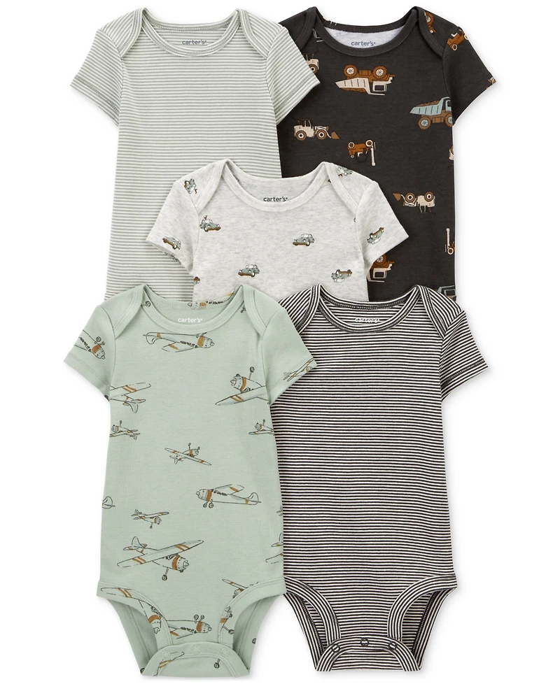 Carter's Baby Boys and Girls 5-Pc. Short Sleeve Bodysuits Set