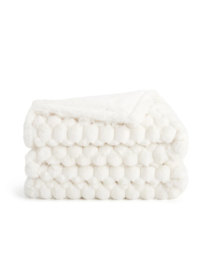 Aston and Arden Aston & Arden Cottontail Faux Fur Throw Blanket, Soft Rabbit Tail Texture, Oversized Throw, 50x70, with Premium Gift Box