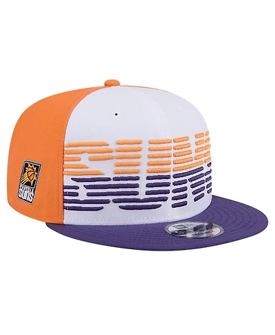 New Era Men's White/Purple Phoenix Suns Throwback Gradient Tech Font 9fifty Snapback Hat