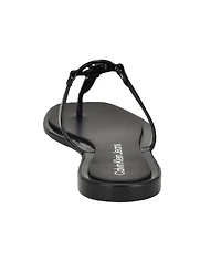 Calvin Klein Women's Edhen Logo T-Strap Flat Jelly Sandals