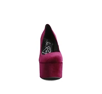 Old Novelty Platform Heel Velvet Pumps Women