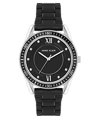 Anne Klein Women's Quartz Black Ceramic Link Bracelet Watch, 42mm