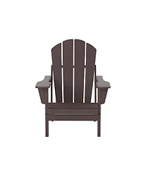 All-Weather Contoured Outdoor Poly Folding Adirondack Chair (Set of