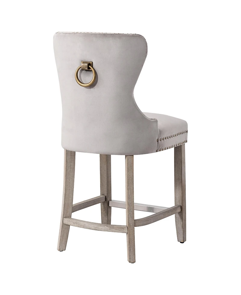 WestinTrends Tufted Velvet Counter Stool (Set of 2)