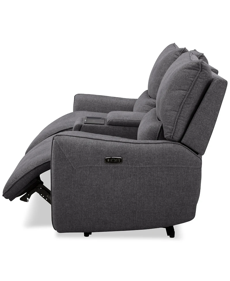 Olper 3-Pc. Fabric Zero Wall Sofa with 2 Power Recliners and 1 Console, Created for Macy's