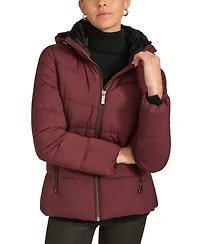 Calvin Klein Women's Faux-Fur-Lined Hooded Puffer Coat