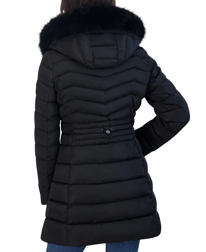 Laundry By Shelli Segal Women's Faux-Fur-Trim Hooded Puffer Coat