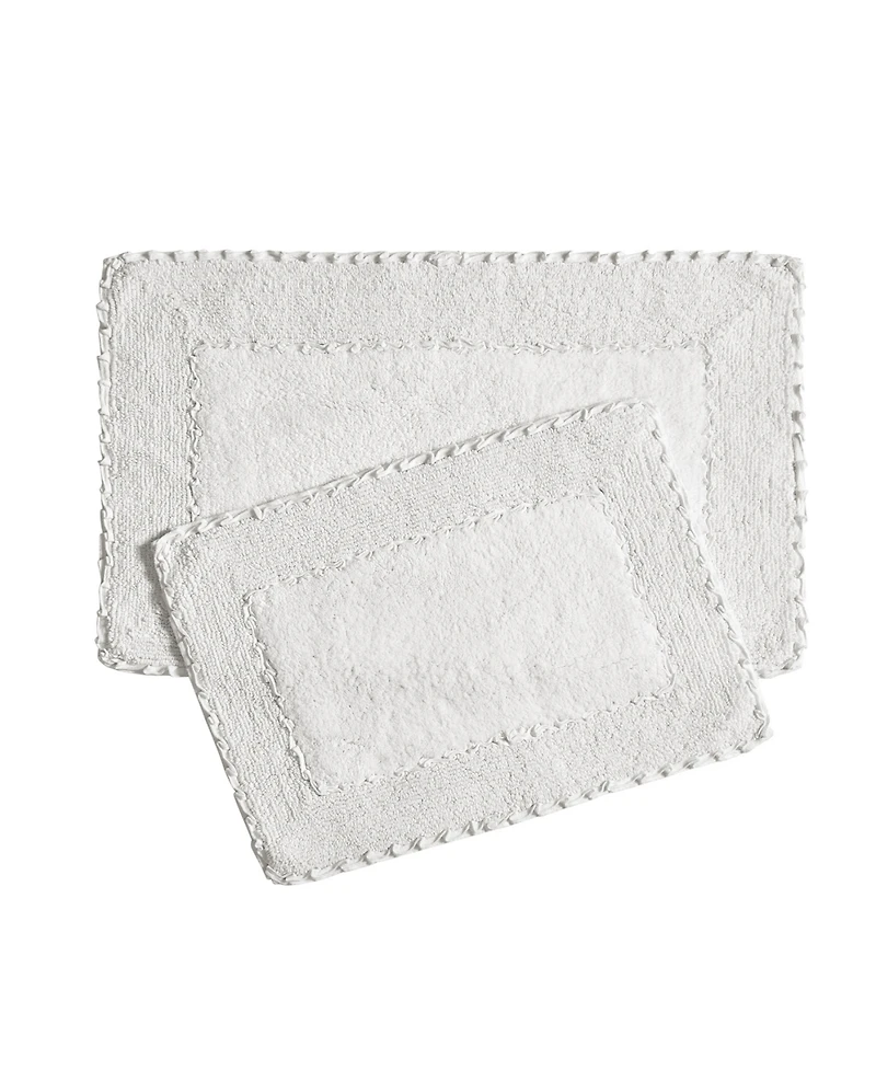Laura Ashley Ruffle Cotton 2-Pc. Bath Rug Set