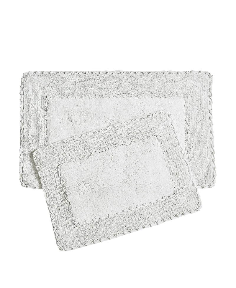 Laura Ashley Ruffle Cotton 2-Pc. Bath Rug Set