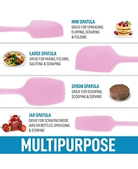 4pcs Silicone Spatula Set - Heat Resistant Silicone Tools for Cooking, Baking & Mixing