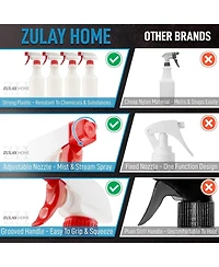 Zulay Kitchen 4 Pc. Cleaning Spray Bottles With Adjustable Nozzle & Spring Loaded Trigger
