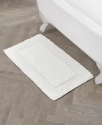 Laura Ashley Ruffled Cotton Bath Rug, 20" x 34"