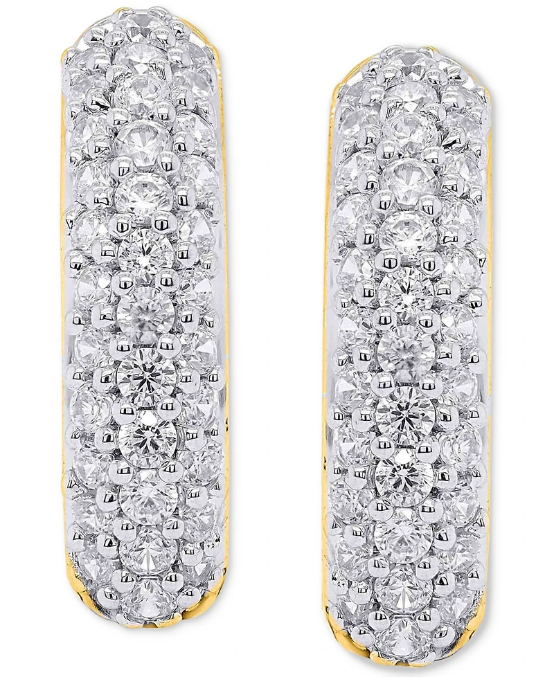 Forever Grown Diamonds Lab Diamond Pave Small Huggie Hoop Earrings (1/2 ct. t.w.) Sterling Silver or 14k Gold-Plated