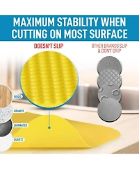 Non-Slip Flexible Cutting Board Set - Dishwasher Friendly Mats For Cooking of 3