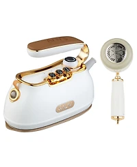 Salav Retro Edition Duopress Handheld Steamer Iron and Fabric Shaver Lint Roller Set Titanium