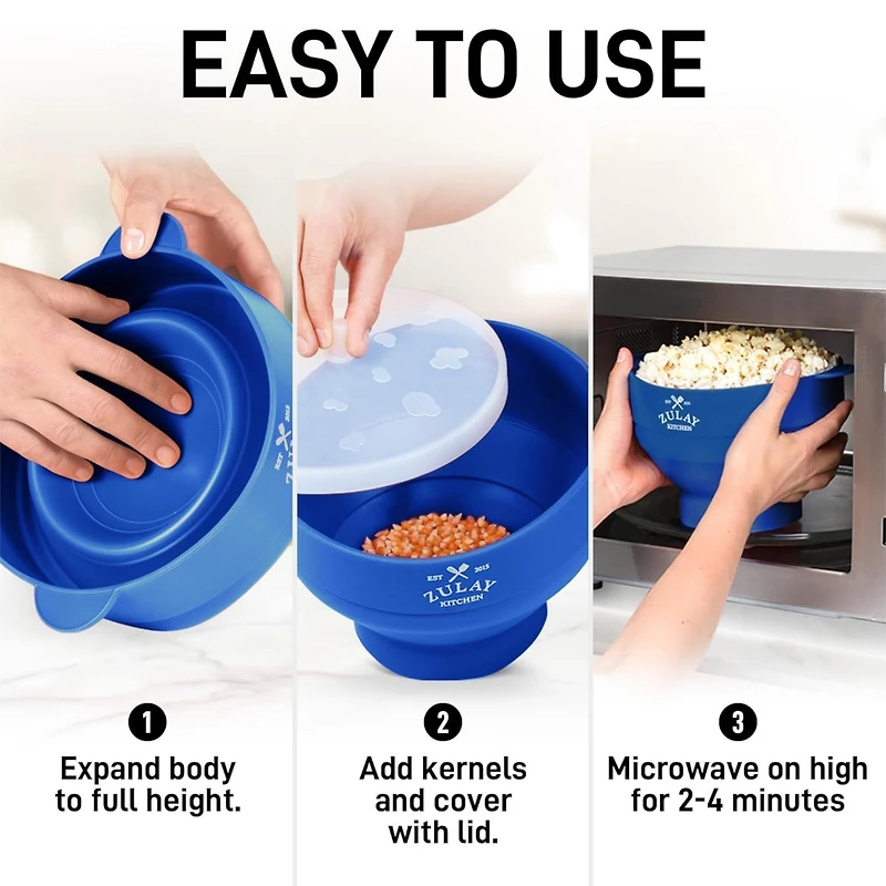 Microwave Popcorn Popper - Bpa Free Silicone Popcorn Popper Microwave Popcorn Bowl