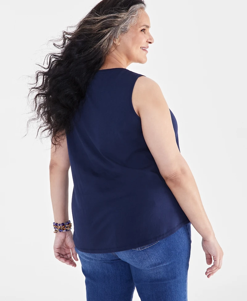 Style & Co Plus Size V-Neck Tank, Created for Macy's