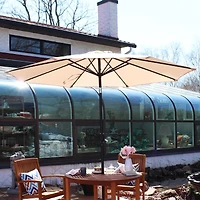 9-Foot Patio Umbrella - Push-Button Tilt and Crank Handle - Aluminum Pole and Polyester Shade Canopy