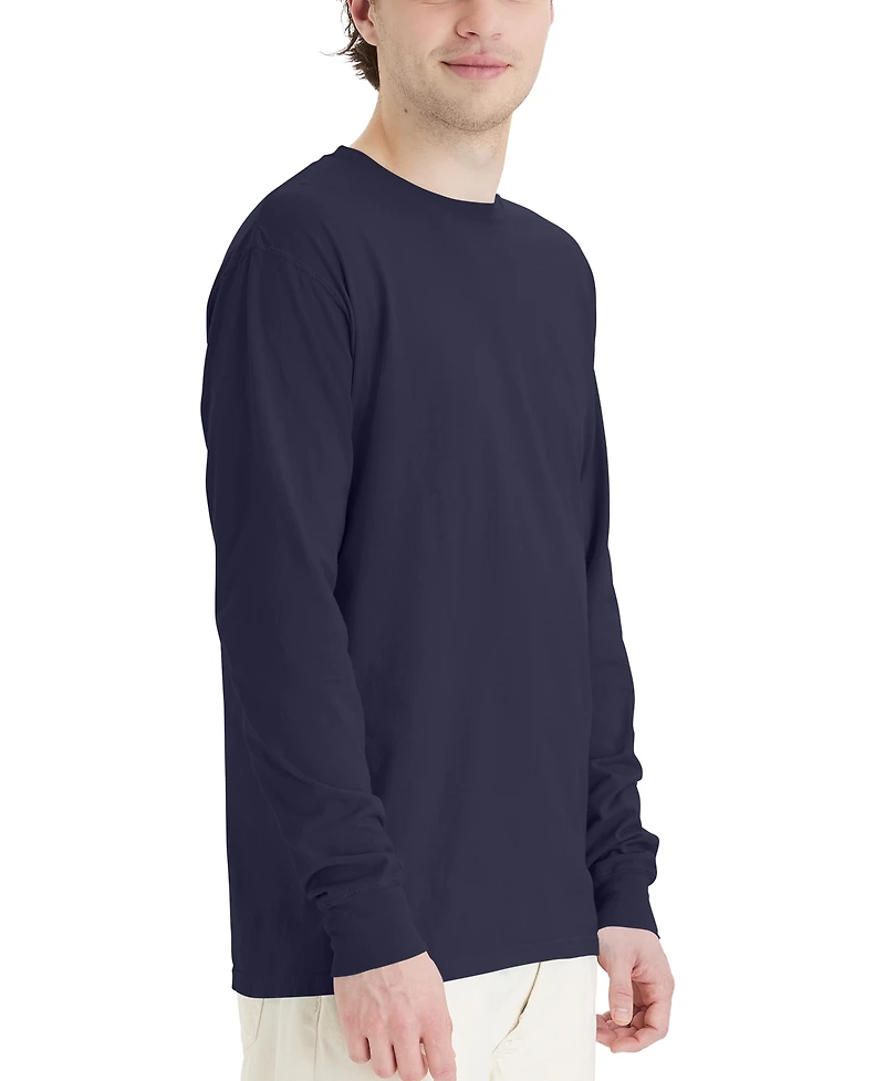 Hanes Unisex Garment Dyed Long Sleeve Cotton T-Shirt