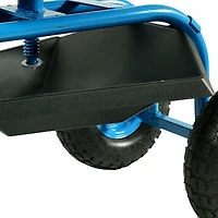Garden Cart Rolling Scooter with Extendable Steering Handle - Swivel Seat and Utility Basket