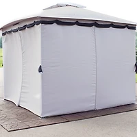 10-Foot x 13-Foot Gazebo 4-Piece Polyester Sidewall Set - Outdoor 125 Inches Wide x 77 Inches Tall Polyester Fabric Gazebo Curtains Only