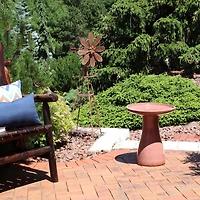 21" H Ceramic Bird Bath for Outside - Hand-Painted Outdoor Bird Bath Bowl, Uv/Frost-Resistant Finish - Lava - Classic Pedestal