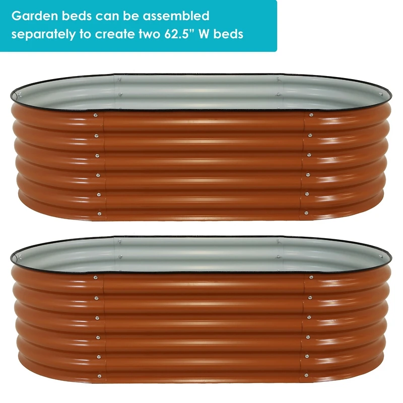 Inch Oval Raised Garden Bed - Stackable Steel Vegetable Flower Bed Planter Kit with Rubber Edge Trim