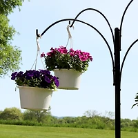 Sunnydaze Decor 4-Arm Hanging Basket Plant Stand with Adjustable Arms - Black - 84"