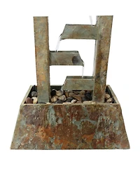 Sunnydaze Decor 49-Inch Stacked Slate Outdoor Water Fountain - Large Freestanding Waterfall Fountain for the Patio or Yard