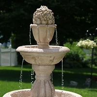 61" H Electric Polyresin and Fiberglass 3-Tier Cornucopia Outdoor Water Fountain