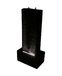 31"H Electric Polyresin Rippling Tower Column Outdoor Water Fountain with Lights