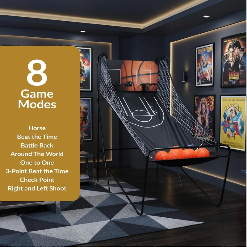 Sunnydaze Decor 81 in Folding Indoor 2-Player Arcade Basketball Game with Scorer