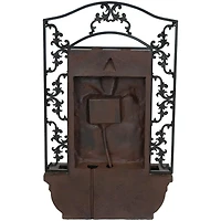 Sunnydaze Decor French Lily 33-Inch Polystone Outdoor Solar Wall Fountain - Iron Finish