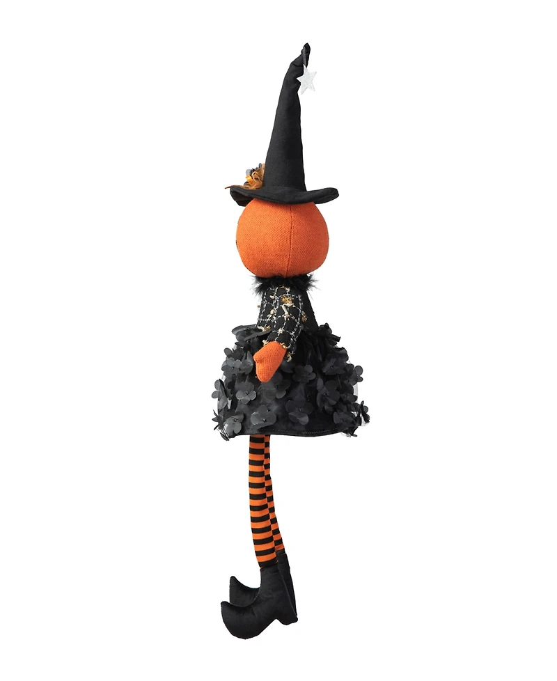 Glitzhome 30"H Halloween Fabric Dressed Pumpkin Sitter