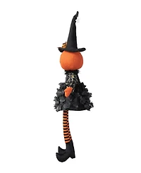 Glitzhome 30"H Halloween Fabric Dressed Pumpkin Sitter