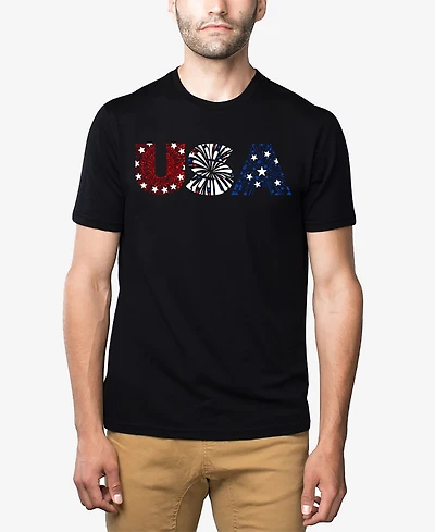 La Pop Art Usa Fireworks - Men's Premium Blend Word T-Shirt