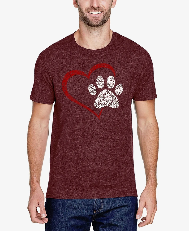 La Pop Art Paw Heart - Men's Premium Blend Word T-Shirt