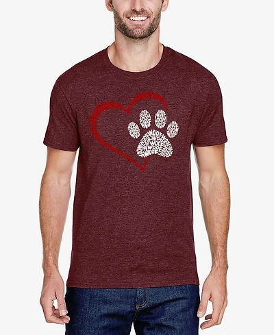 La Pop Art Paw Heart - Men's Premium Blend Word T-Shirt