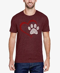 La Pop Art Paw Heart - Men's Premium Blend Word T-Shirt