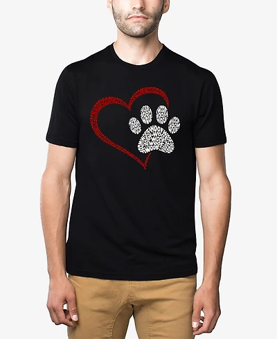 La Pop Art Paw Heart - Men's Premium Blend Word T-Shirt