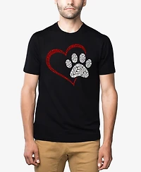 La Pop Art Paw Heart - Men's Premium Blend Word T-Shirt