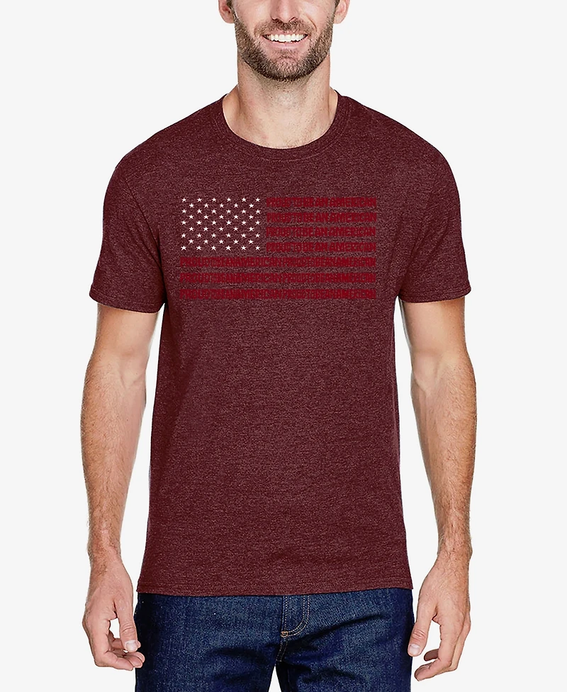 La Pop Art Proud To Be An American - Men's Premium Blend Word T-Shirt