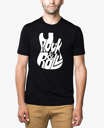 La Pop Art Rock And Roll Guitar - Men's Premium Blend Word T-Shirt