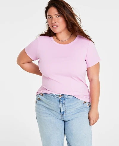 On 34th Women's Plus size Ribbed T-Shirt, Created for Macy's